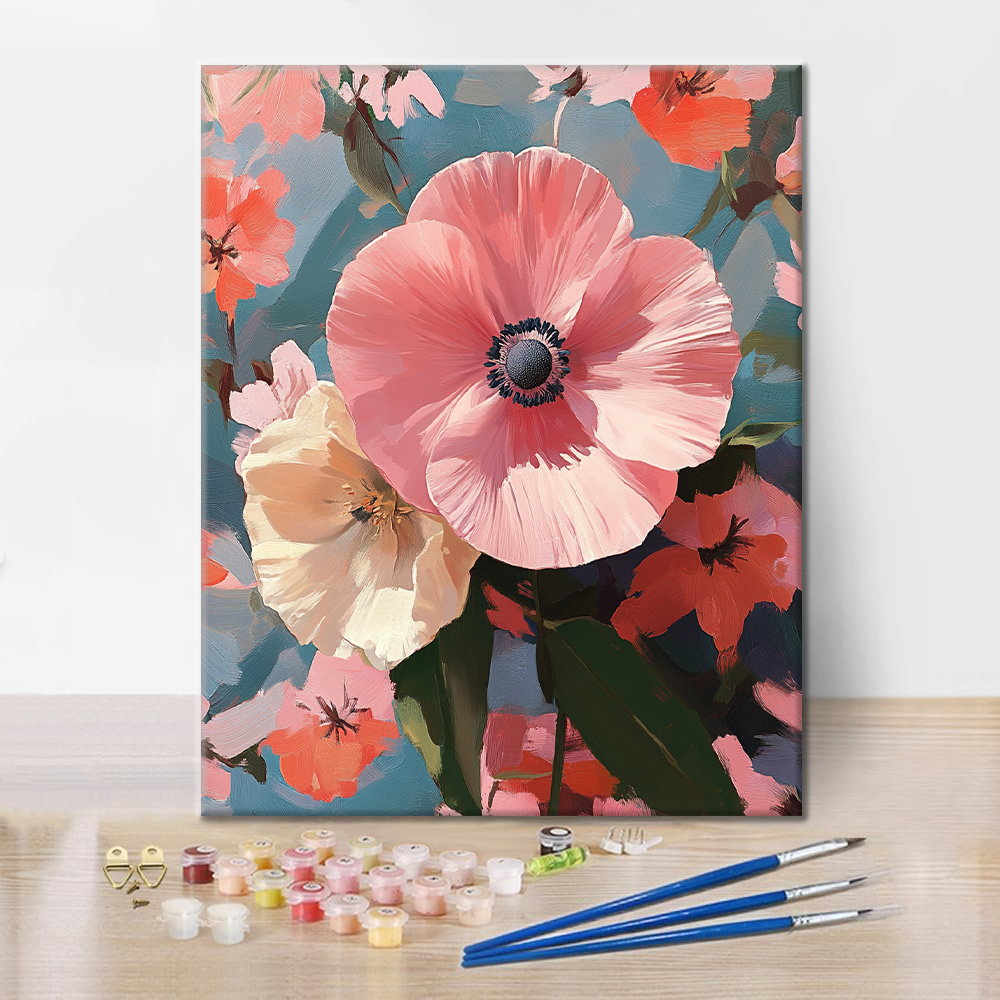 Fiore rosa nella natura - Dipingere con i Numeri