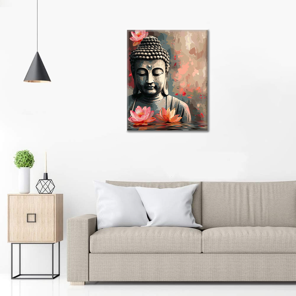 Buddha con fiore - Dipingere con i Numeri