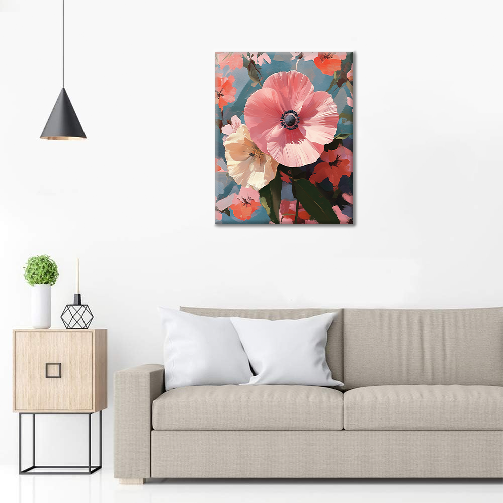 Fiore rosa nella natura - Dipingere con i Numeri