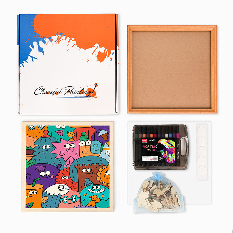 Facce delle cose - Puzzle in legno da colorare
