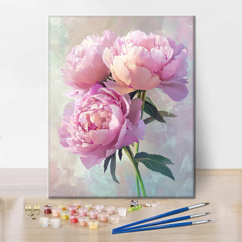 Peonia Rosa - Dipingere con i Numeri