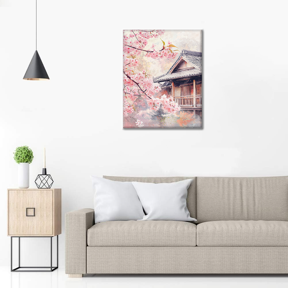 Fiori di Ciliegio accanto alla Casa - Dipingere con i Numeri