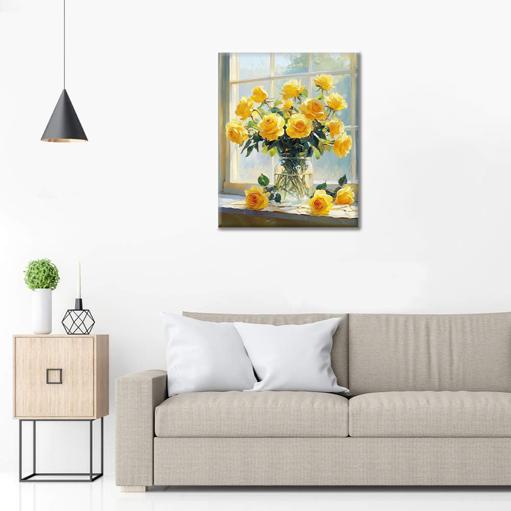 Luce del Sole e Rose Gialle - Dipingere con i Numeri