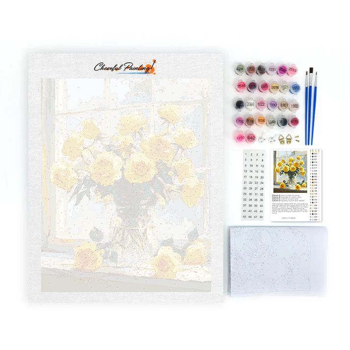 Luce del Sole e Rose Gialle - Dipingere con i Numeri