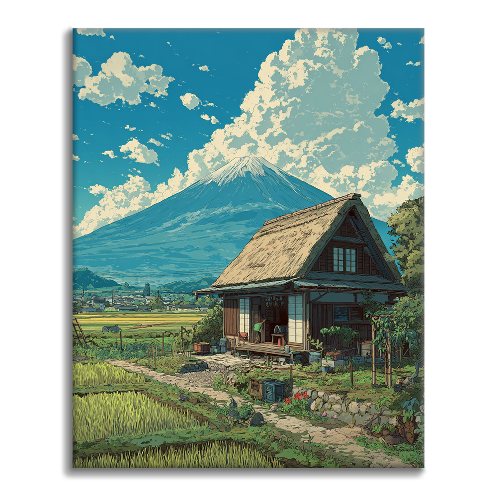 La casetta sotto il monte Fuji - Dipingere con i numeri