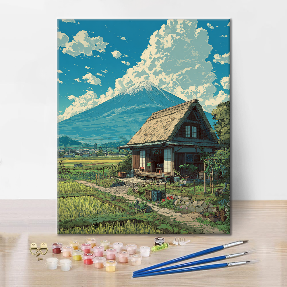 La casetta sotto il monte Fuji - Dipingere con i numeri