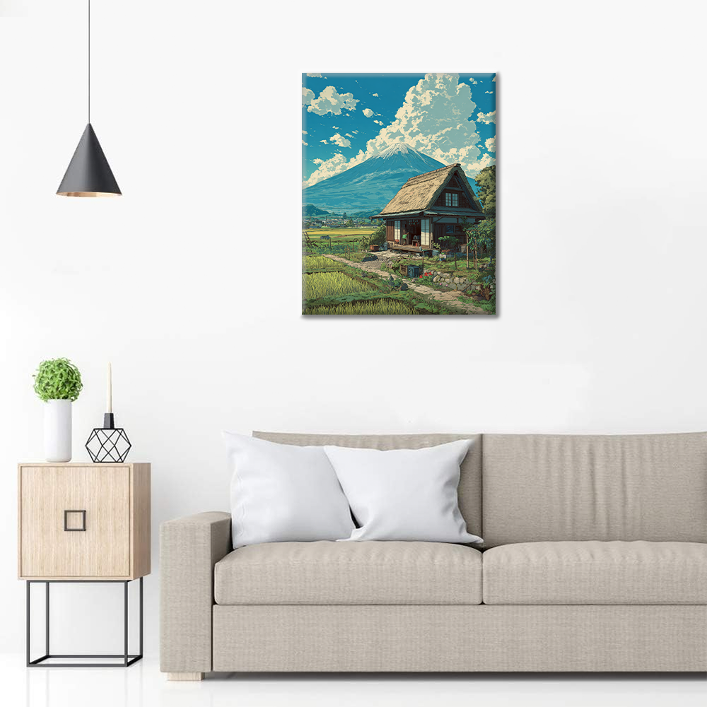 La casetta sotto il monte Fuji - Dipingere con i numeri