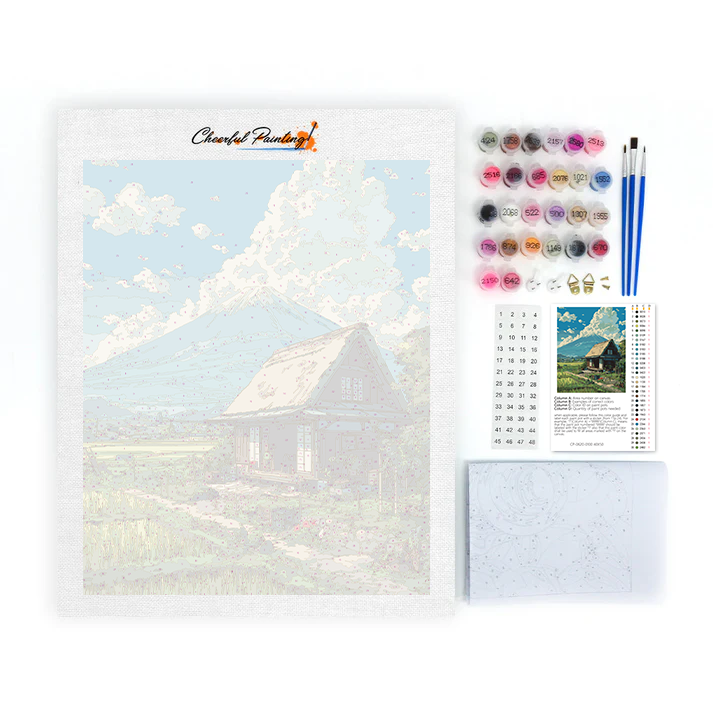 La casetta sotto il monte Fuji - Dipingere con i numeri