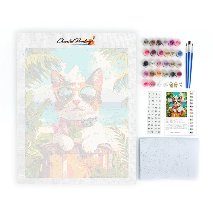 Gatto in vacanza - Dipingere con i numeri