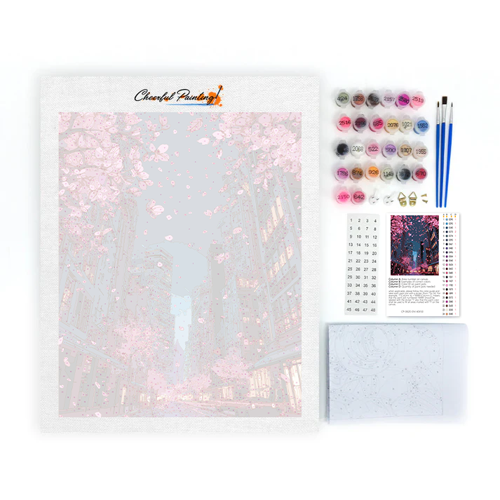 City Blooms Cherry - Dipingere con i numeri