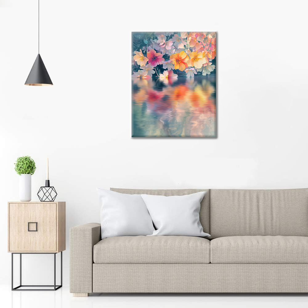 Sognante floreale sopra l'acqua - Dipingere con i numeri