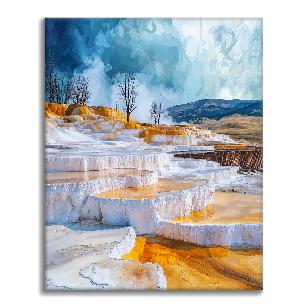 Mammoth Hot Springs Terraces - Dipingere con i numeri