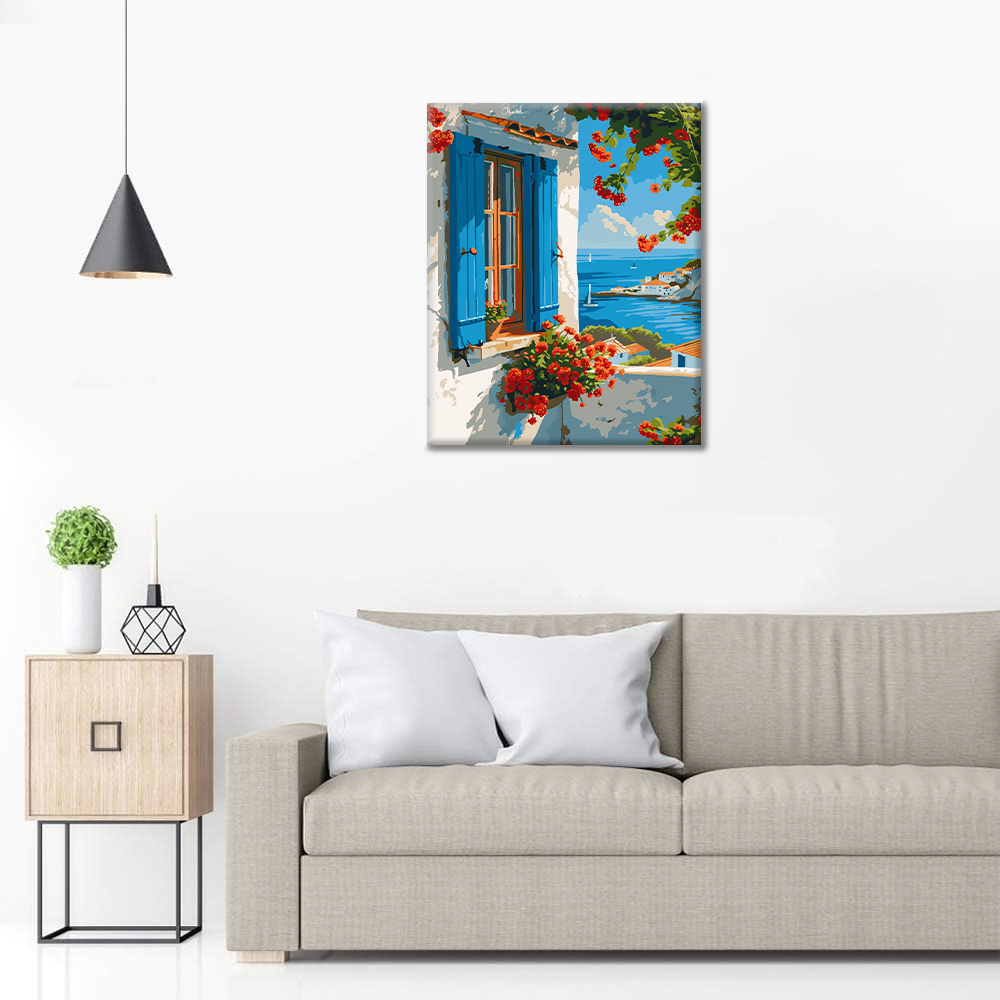 Finestra blu sul mare - Dipingere con i Numeri