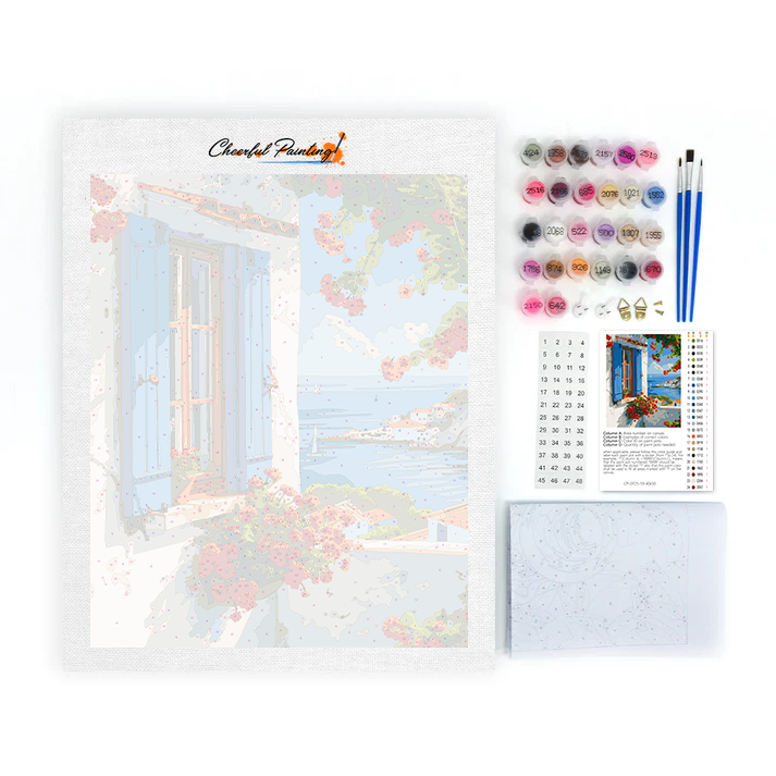 Finestra blu sul mare - Dipingere con i Numeri