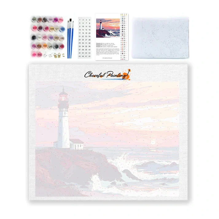 Faro al tramonto - Dipingere con i Numeri
