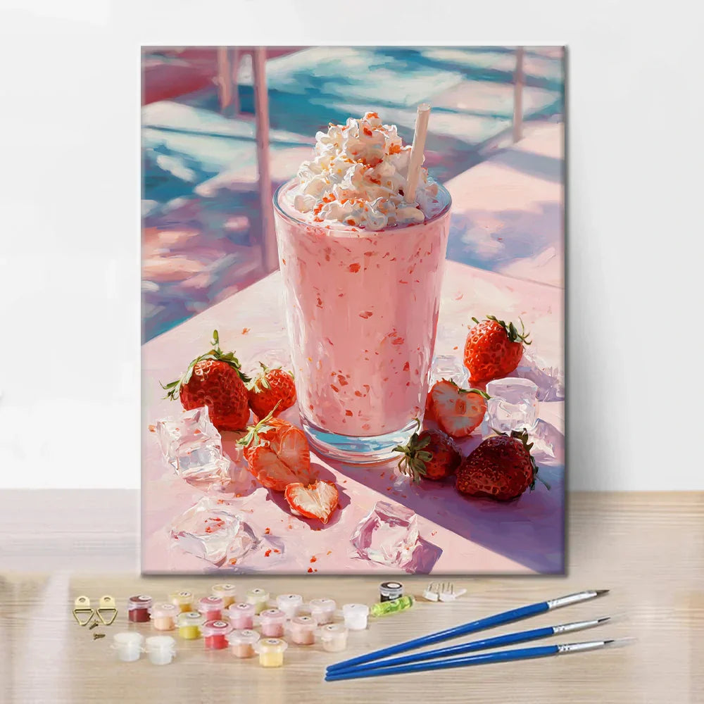 Frappè alla fragola - Dipingere con i Numeri