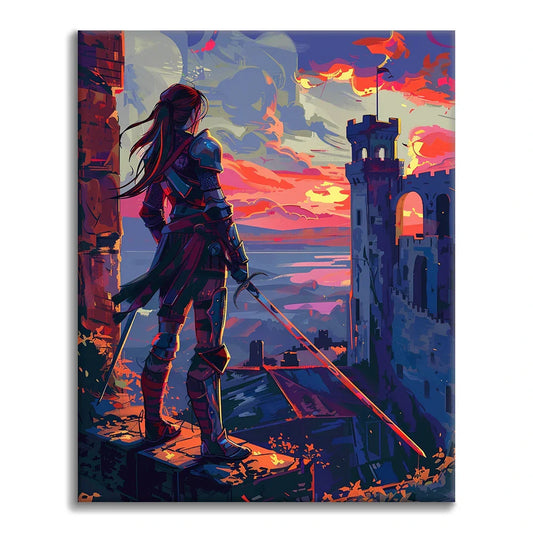 Guerriero al tramonto - Dipingere con i Numeri