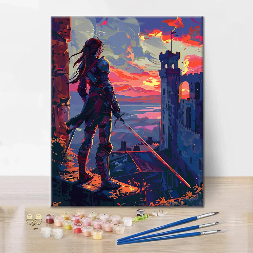 Guerriero al tramonto - Dipingere con i Numeri