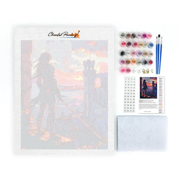 Guerriero al tramonto - Dipingere con i Numeri