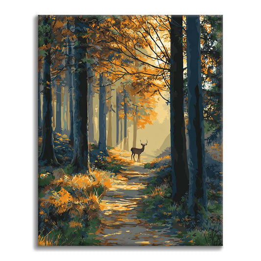 Sentiero nel bosco autunnale - Dipingere con i Numeri