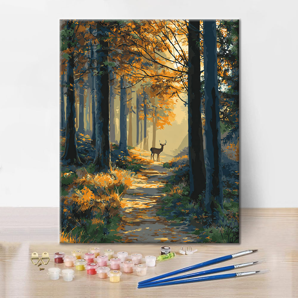 Sentiero nel bosco autunnale - Dipingere con i Numeri