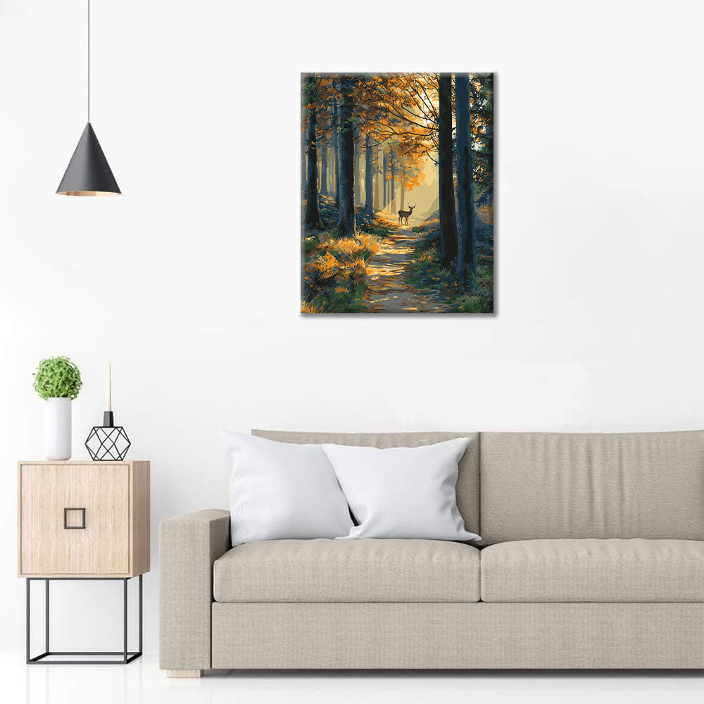 Sentiero nel bosco autunnale - Dipingere con i Numeri