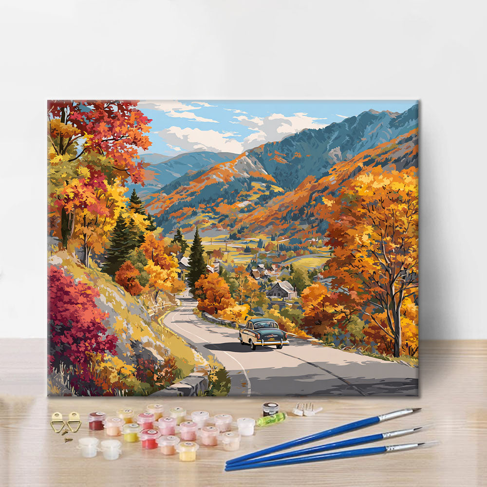 Viaggio autunnale su strada - Dipingere con i Numeri