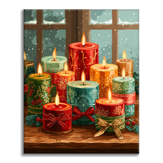 Candela di Natale luminosa - Dipingere con i Numeri