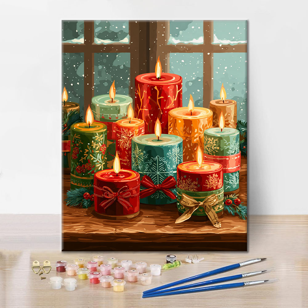 Candela di Natale luminosa - Dipingere con i Numeri