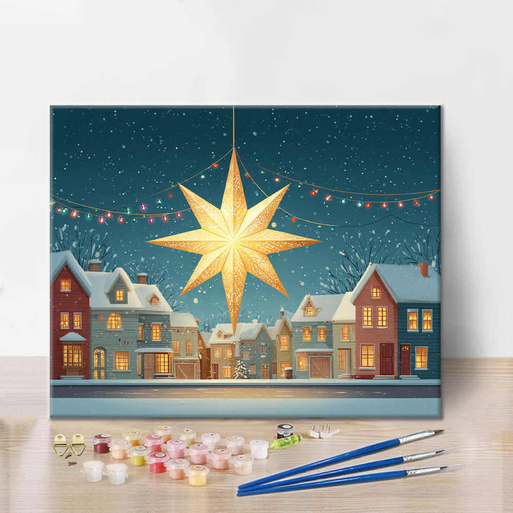 Stella di Natale nella neve - Dipingere con i Numeri