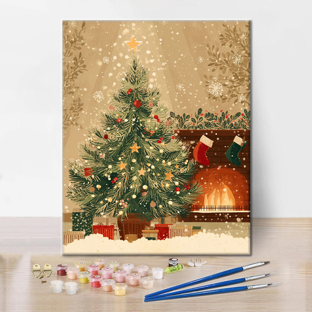 Albero di Natale e camino - Dipingere con i Numeri