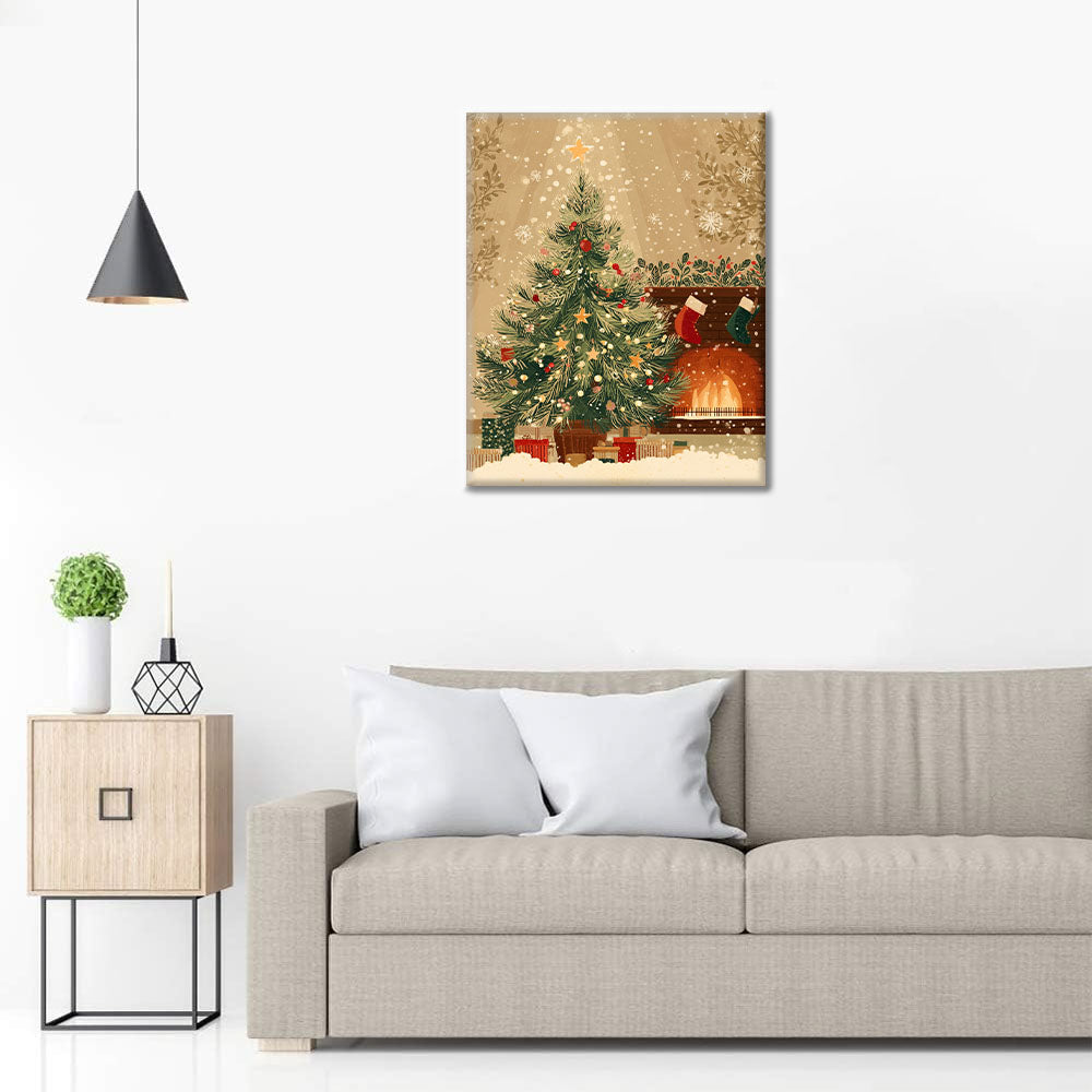 Albero di Natale e camino - Dipingere con i Numeri