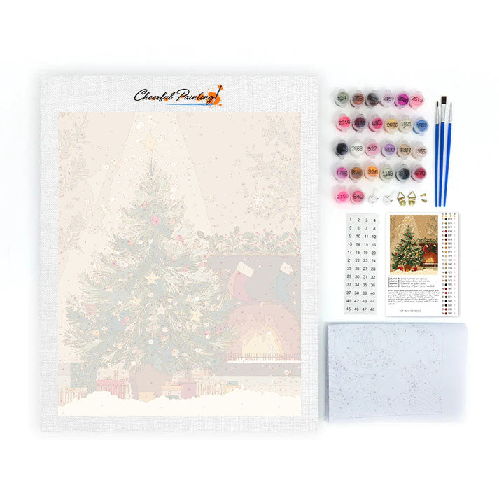 Albero di Natale e camino - Dipingere con i Numeri