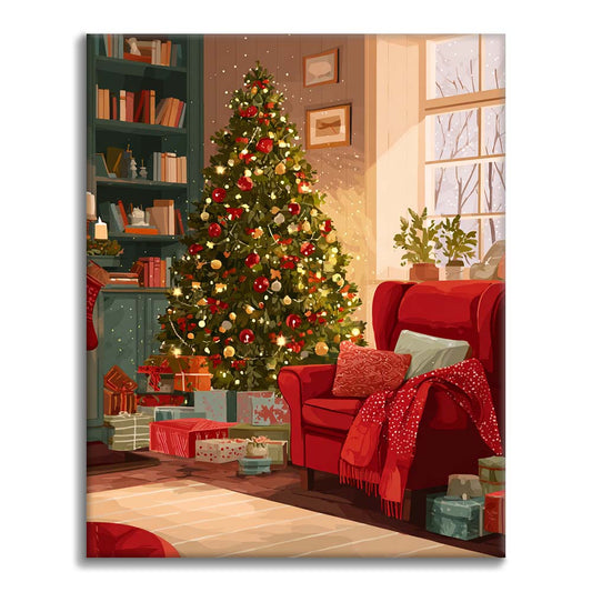 Albero di Natale accogliente - Dipingere con i Numeri