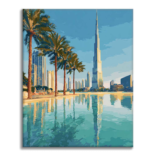 Riflessi dello skyline di Dubai - Dipingere con i Numeri