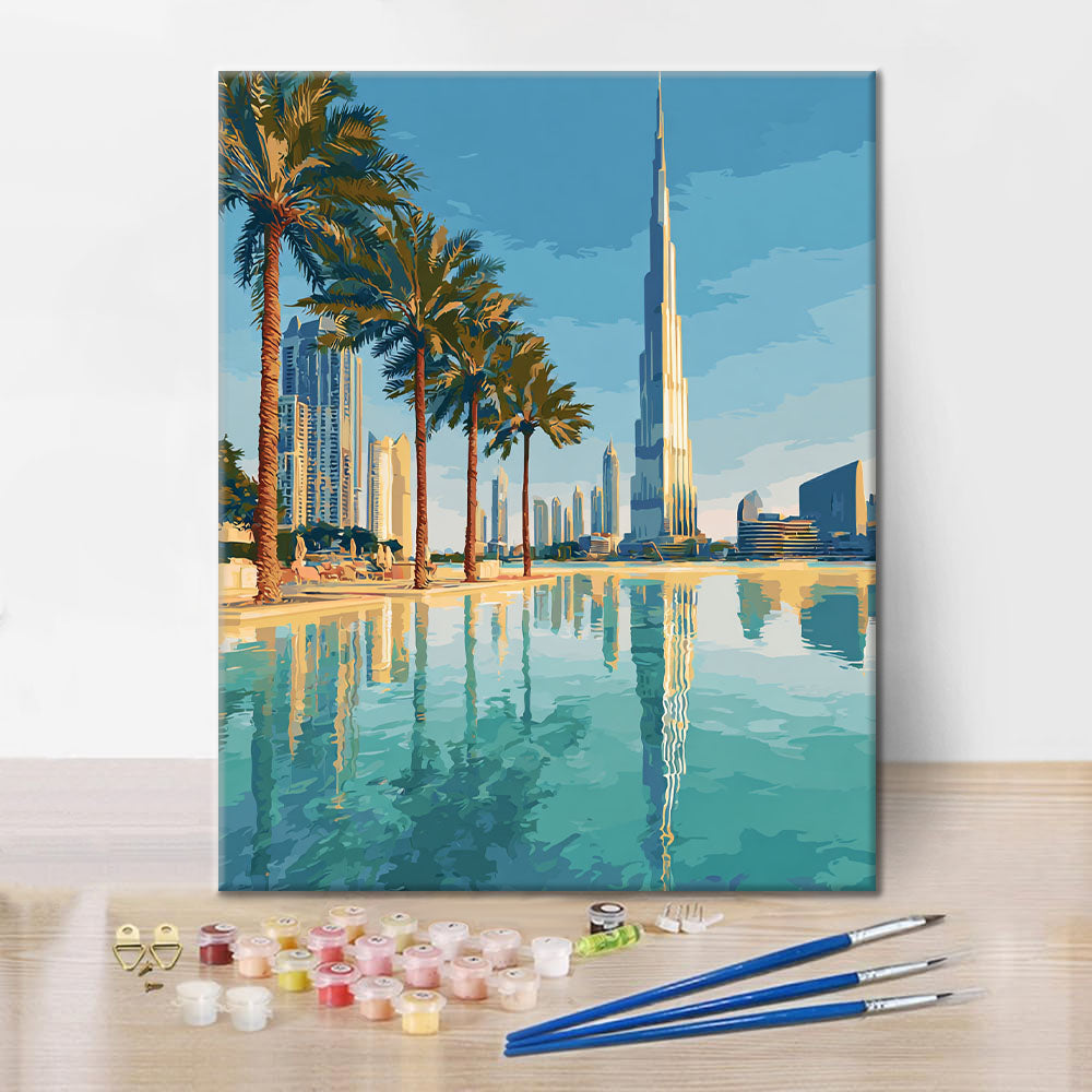 Riflessi dello skyline di Dubai - Dipingere con i Numeri