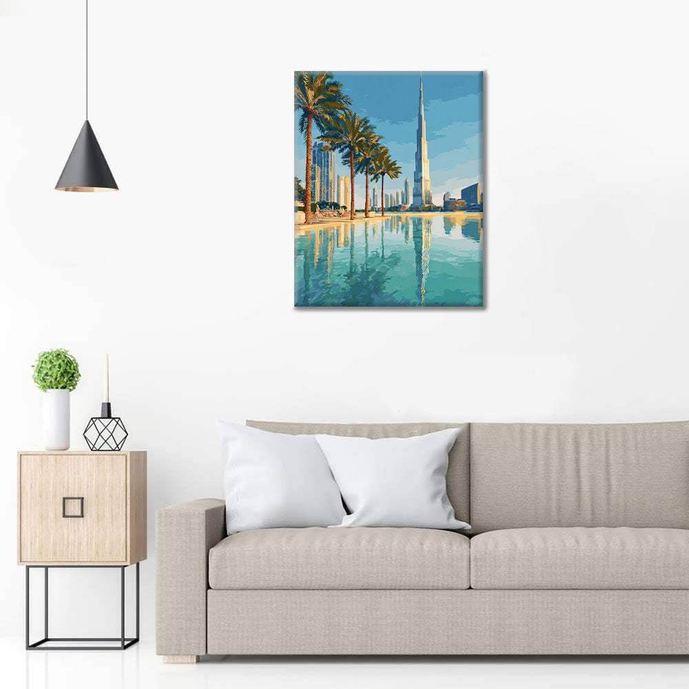 Riflessi dello skyline di Dubai - Dipingere con i Numeri