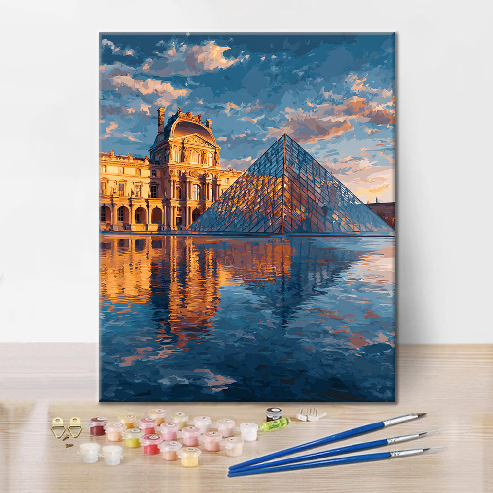 Riflesso della piramide del Louvre - Dipingere con i Numeri