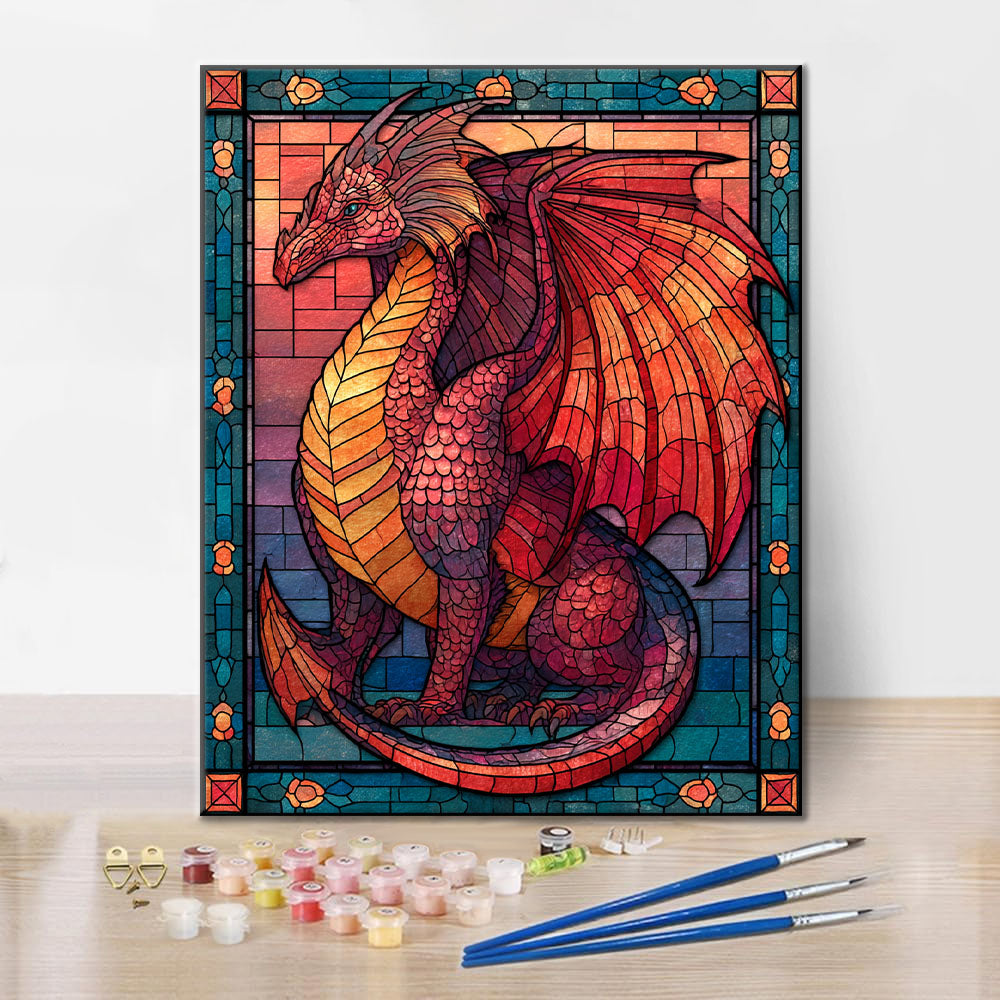 Drago Fiamma Mosaico - Dipingere con i Numeri