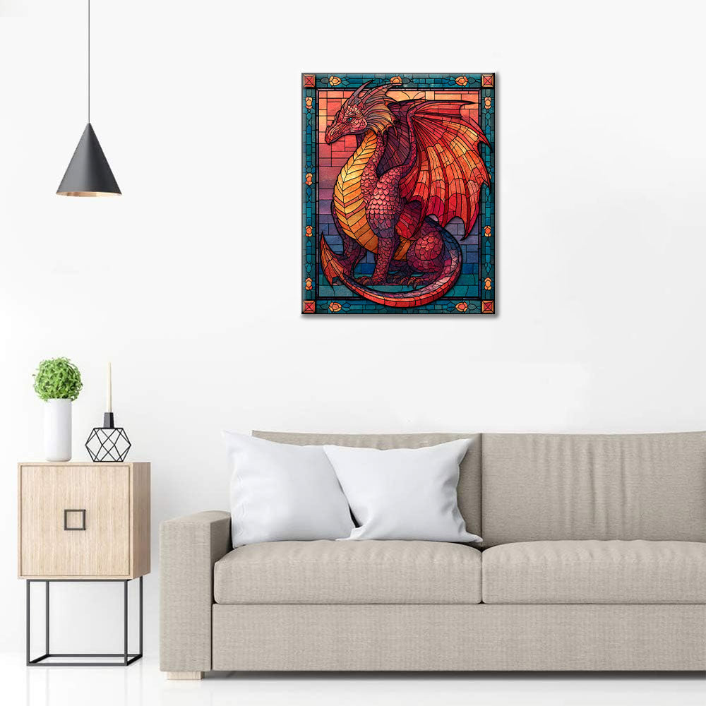 Drago Fiamma Mosaico - Dipingere con i Numeri