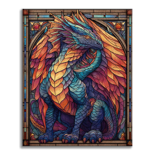Drago di gelo a mosaico - Dipingere con i Numeri