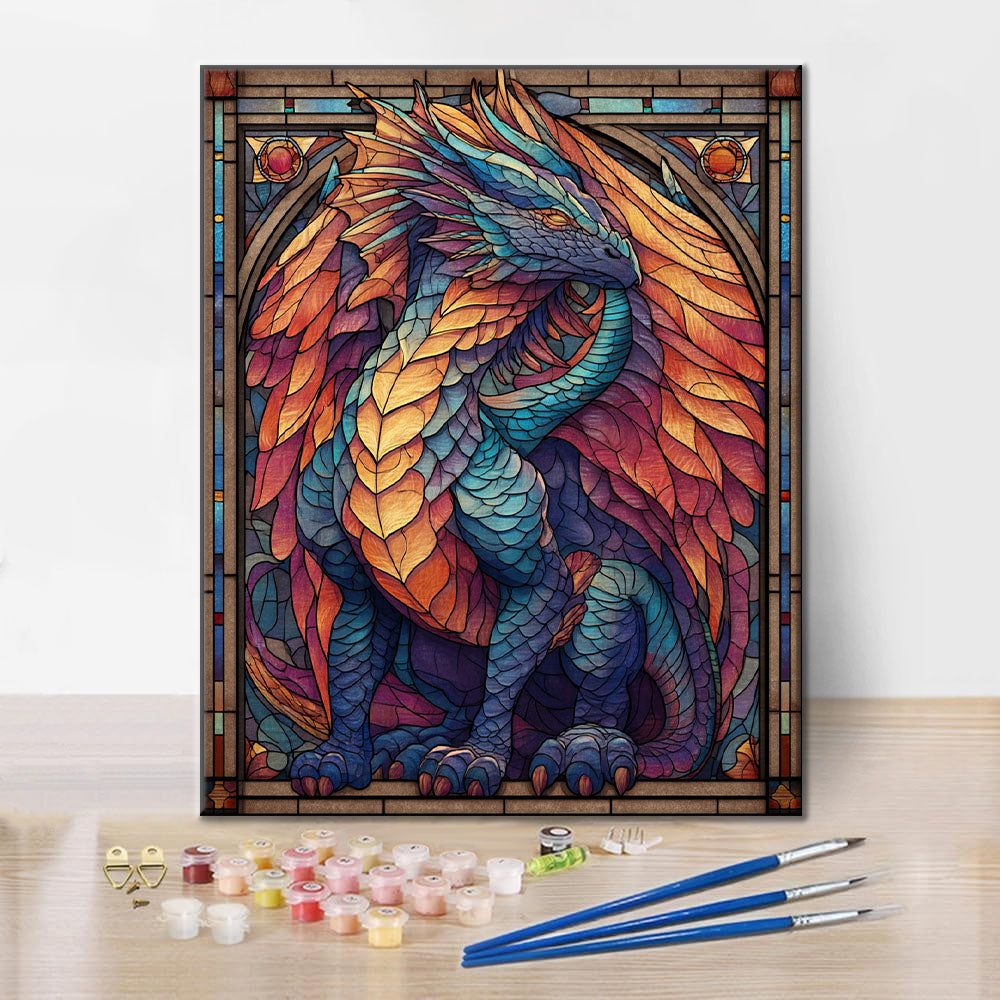 Drago di gelo a mosaico - Dipingere con i Numeri
