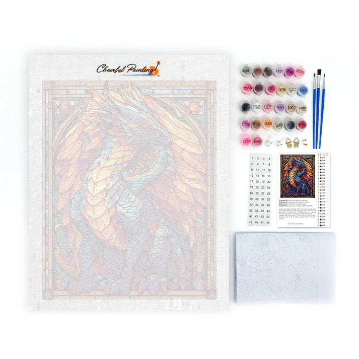 Drago di gelo a mosaico - Dipingere con i Numeri