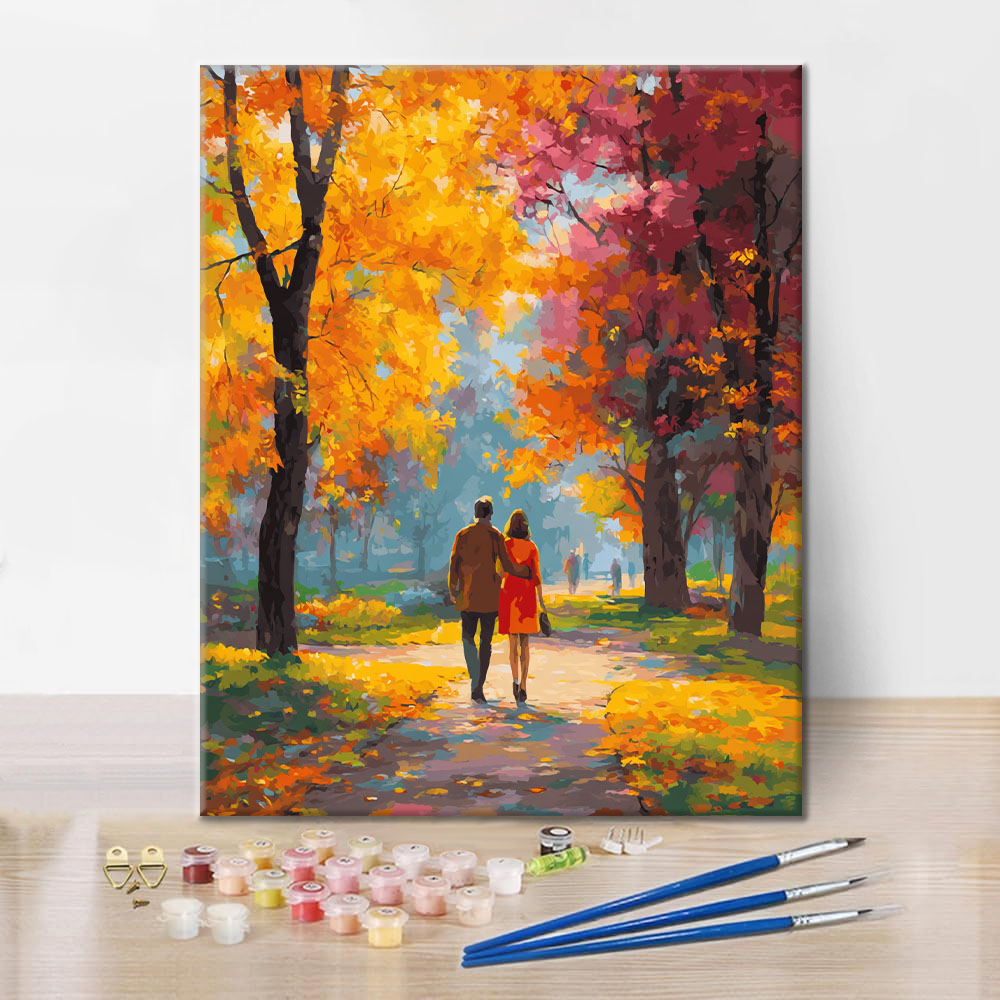 Romantica giornata autunnale - Dipingere con i Numeri
