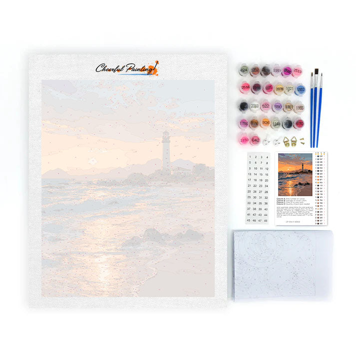Faro al tramonto - Dipingere con i Numeri