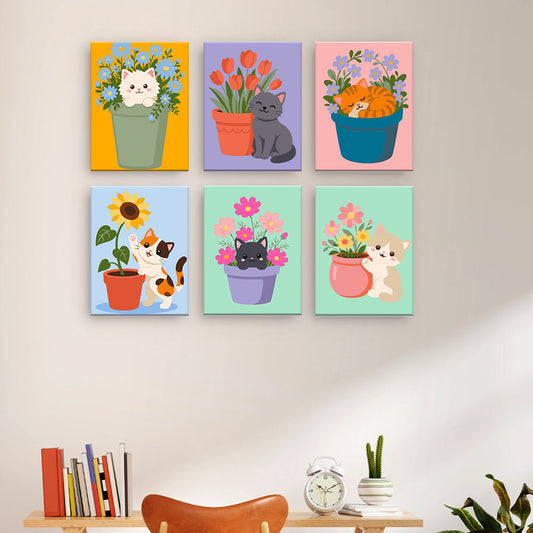 Gatti con fiori