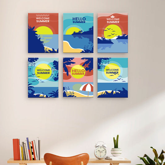 Poster sulla spiaggia estiva