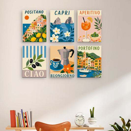 Poster di viaggio sulla costa italiana