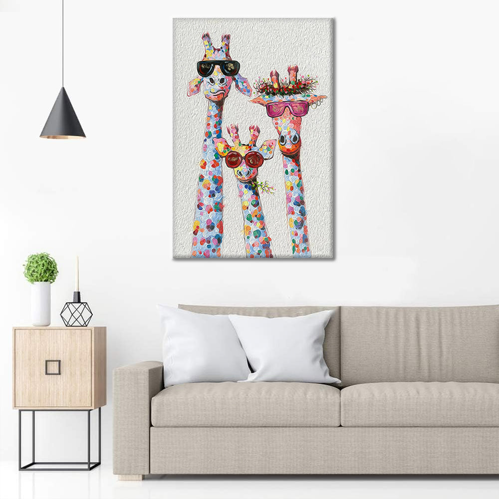 La Famiglia di Giraffe Multicolore - Dipingere con i Numeri