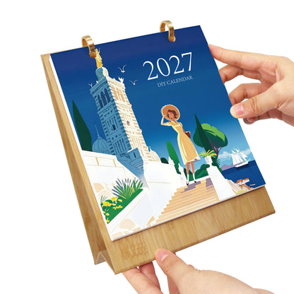 Edizione Viaggio nel Mondo - Calendario da Scrivania 2027 da Dipingere con i Numeri